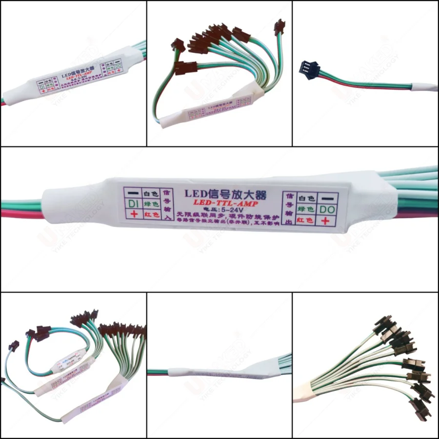 Mini TTL Signal LED Amplifier Repeater for WS2811 WS2812B SK6812 3Pin Addressable RGBIC LED Strip String Module 1 TO 2/4/8 DC5V