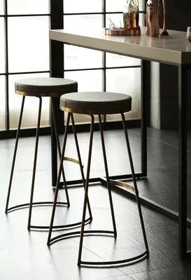 

zz Nordic bar chair personalized high chair creative metal home bar stool golden dining chair and table