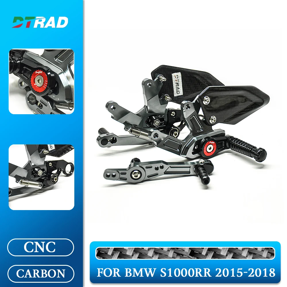 

S1000 RR For BMW S1000RR 2015-2018 Carbon Fiber Heel Guard Plate CNC Adjustable Competitive Foot Pedal Motorcycle Accessories