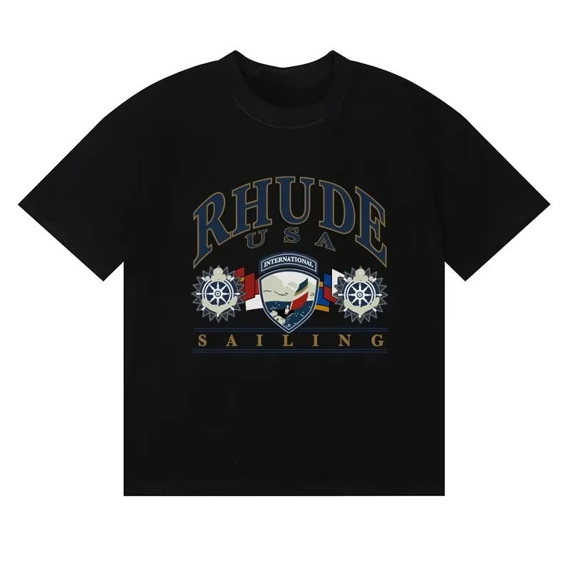 2026 New Letter R Graphic T-shirt Men Women Loose Short Sleeve Tops Fashion Brand Style Casual Streetwear Tees