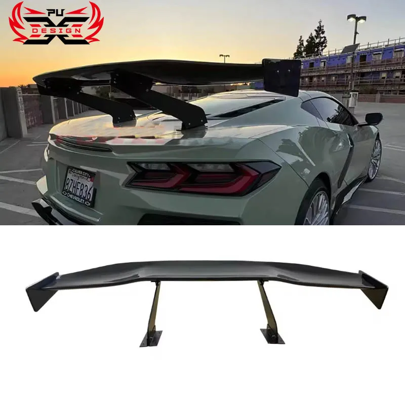 

High-quality For Chevrolet Corvette C8 Carbon Fiber High Wing Rear Spoiler Rrear Trunk Spoiler Wing