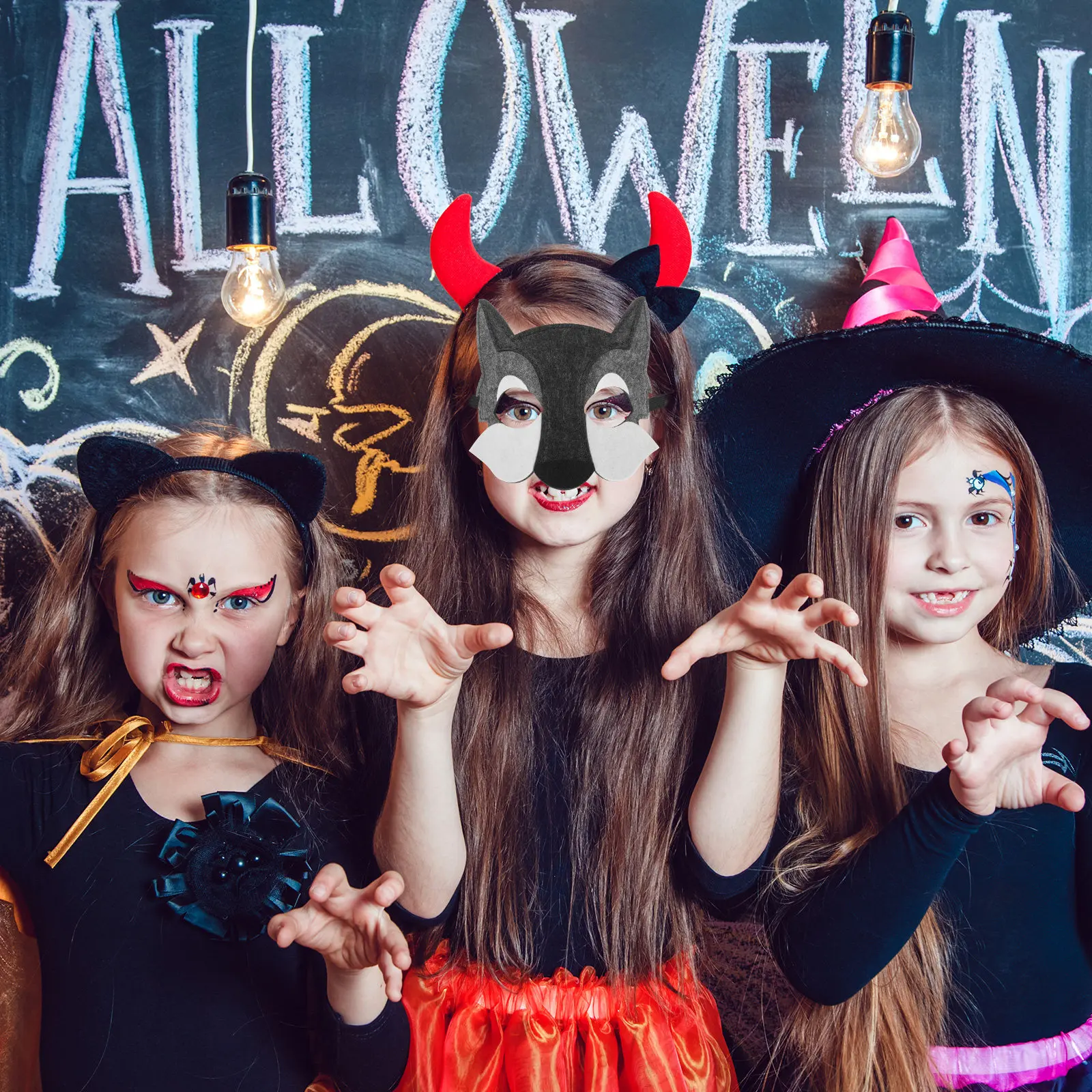 

3Pcs Wolf Head Mask Cartoon Design Kids Animal Masks for Cosplay Birthday Party Dance Party Favor Supplies Animal Masks for Kids