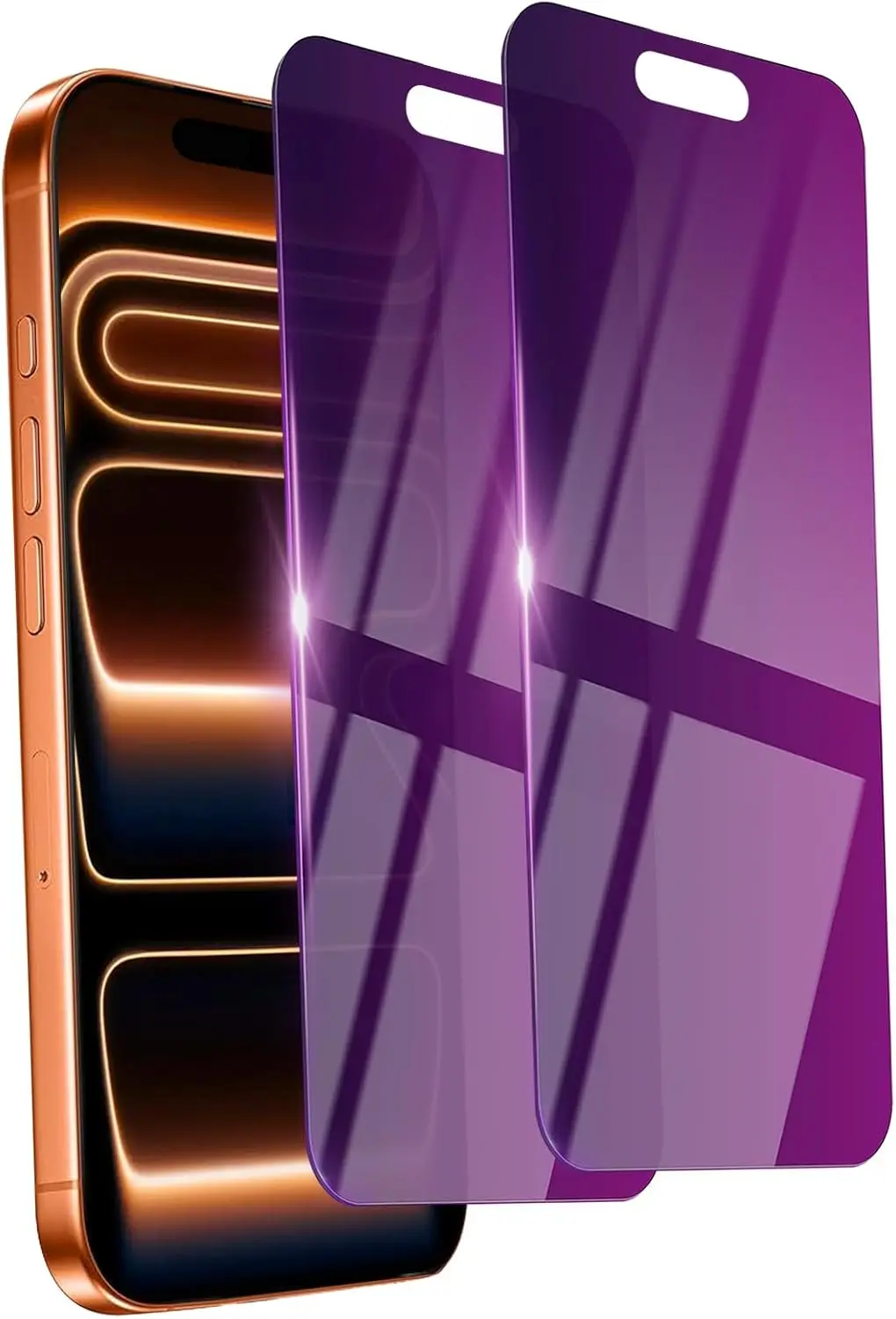 

Защитная пленка для экрана из 2 предметов для iPhone 16, 15, 14, 13, 12 Pro Max, закаленное стекло, индивидуальная защита, защита от шпионажа, защита от синего света