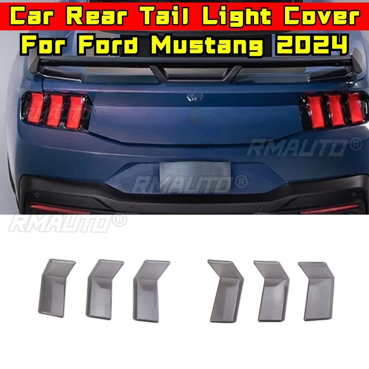 

Car Exterior Rear Lamp Hoods Tail Lights Cover Auto Accessories for Ford Mustang 2024 Rear Tail Light Decoration Cover Body Kit
