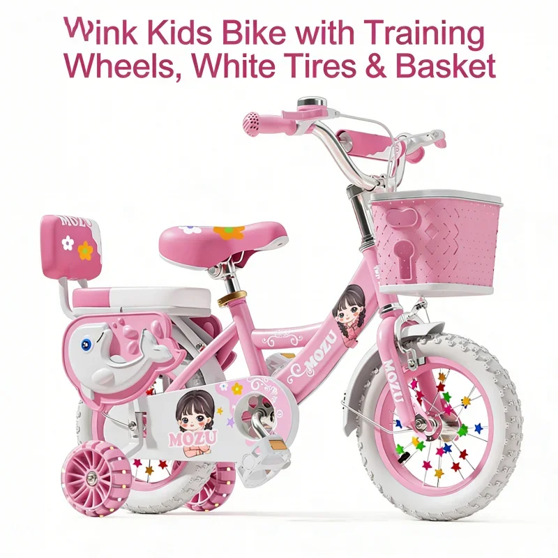 

Pink White Hummer Wheel with Guardrail Gift Bag - Not Foldable Tire Basket for 121/12 Scale Children's Bicycle Toy Suitable for