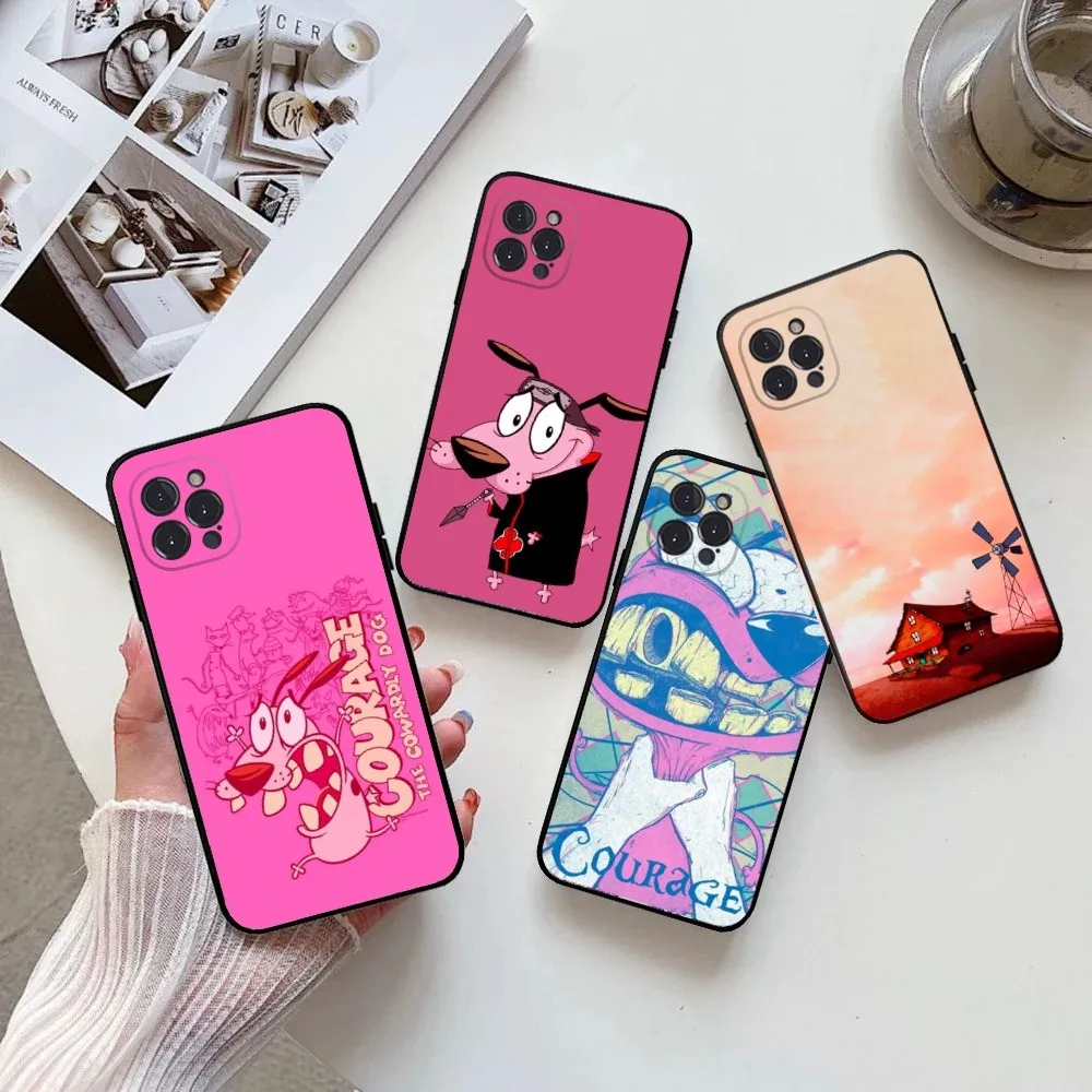 

Courages C-Cowardly Dog Phone Case for IPhone 15,14,13,12,11,Pro,Max,Mini,8,7,Plus,SE2,X,XR,XS,MAX Silcone Soft Covers