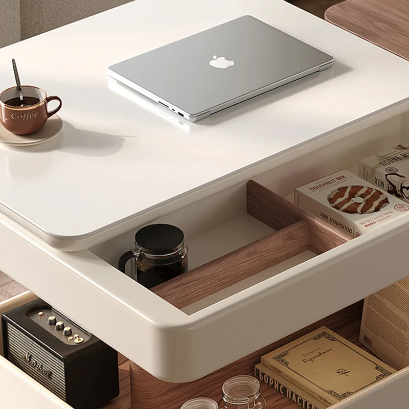 Compact Multifunctional Storage Coffee Table for Apartments Modern Living Room Center Table with Casters Stylish Home Tea Tables