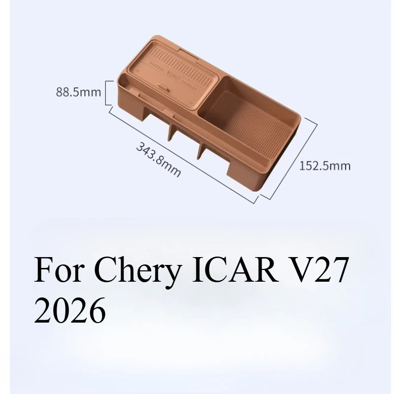 

For Chery ICAR V27 2026 Behind Screen Silicone Storage Box – Liquid Silicone Dashboard Organizer, Anti‑Slip Dash Mount