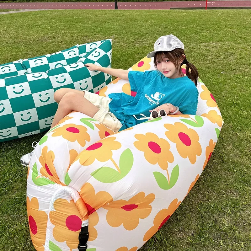 

Music Festival Lazy Inflatable Sofa Bed Outdoor Inflatable Portable Simple Bag Fast Inflatable Picnic Outing Camping Fishing