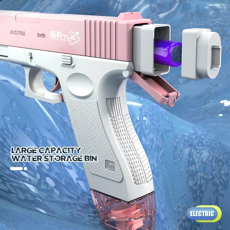 Glock Water Gun Toy Portable Water Gun Automatic Water Spray Gun Toys Electric Burst Water Gun Children Outdoor Water Fight Toy