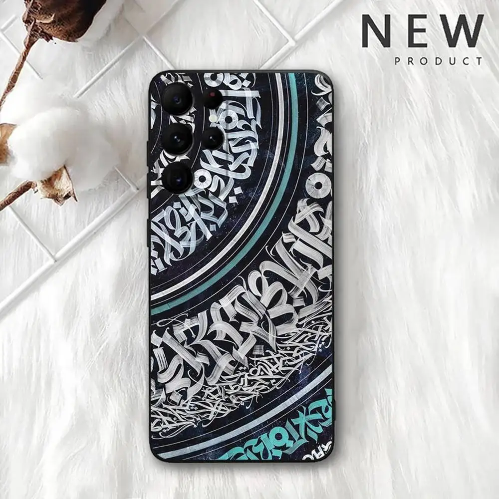 Pokras Lampas Art Graffiti Handyhülle für Samsung S 25,24,23,22,30,21,10,9,Ultra,Plus,Lite,FE,4,5G Schwarz Soft Case