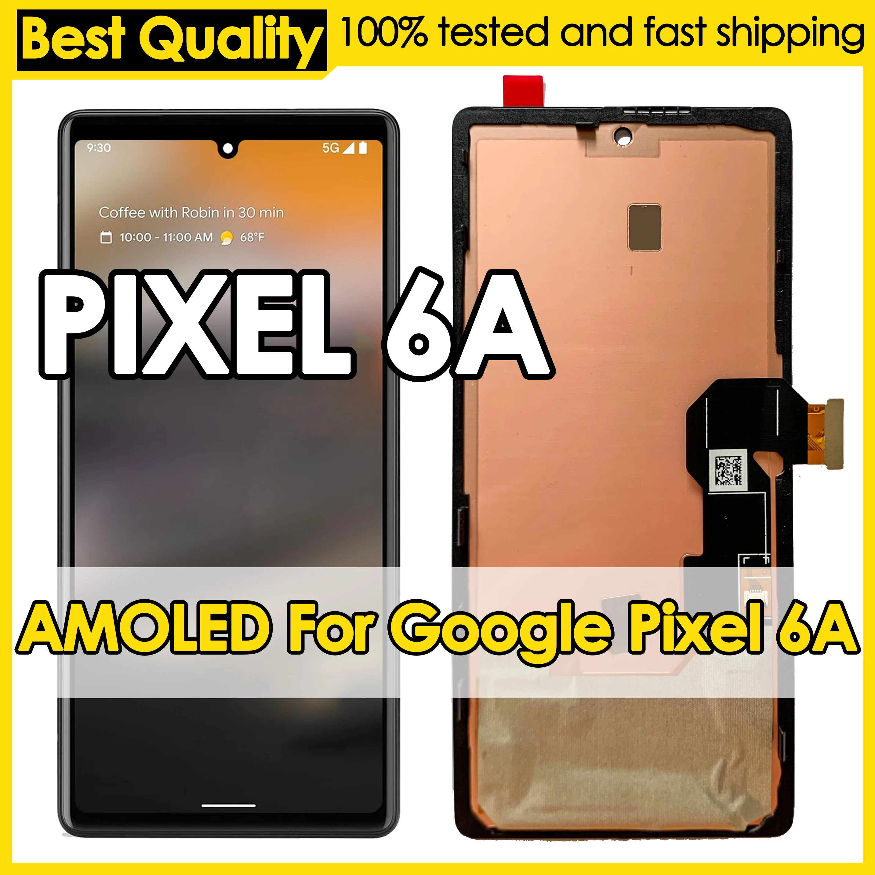 구글 픽셀 6A용 OLED LCD 디스플레이 GX7AS, GB62Z, G1AZG, GB17L 디지타이저 어셈블리 터치 스크린 교체 수리 도매