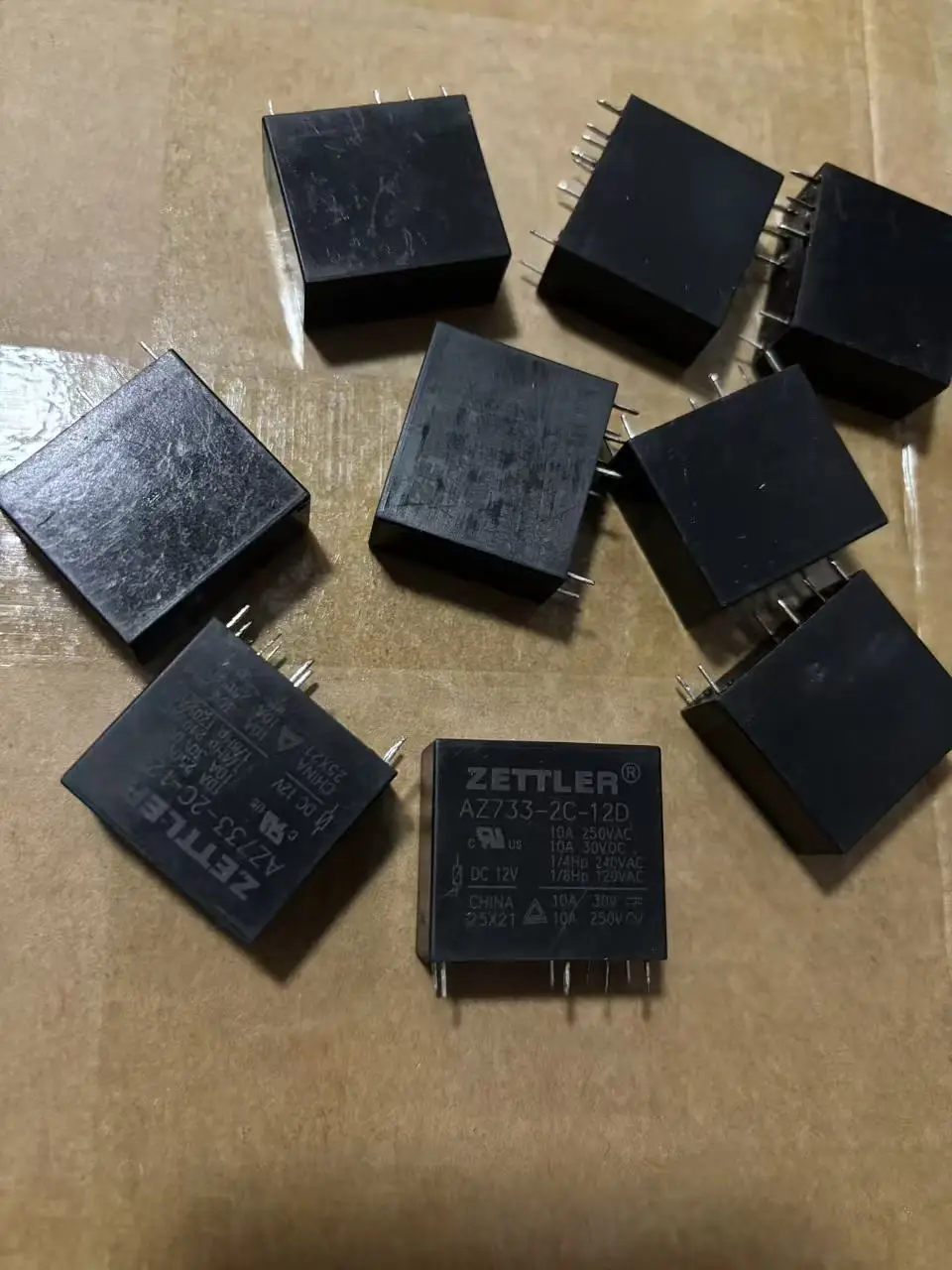 10PCS/LOT AZ733-2C-12D DC Electromagnetic Relay 8-Pin 10A250VA