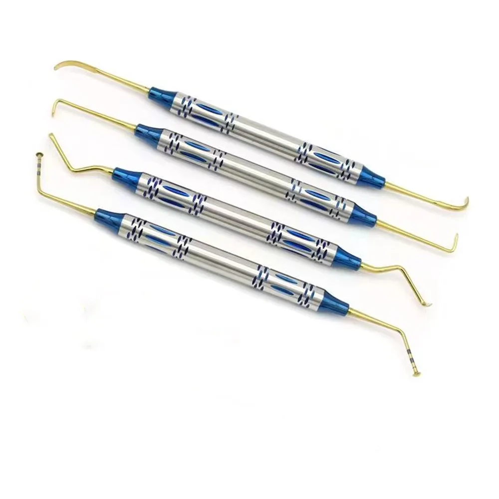 4Pcs/set Dental Implant Sinus Lift Lifting Elevator Instrument Tool Stainless Steel Double Ends Autoclavable