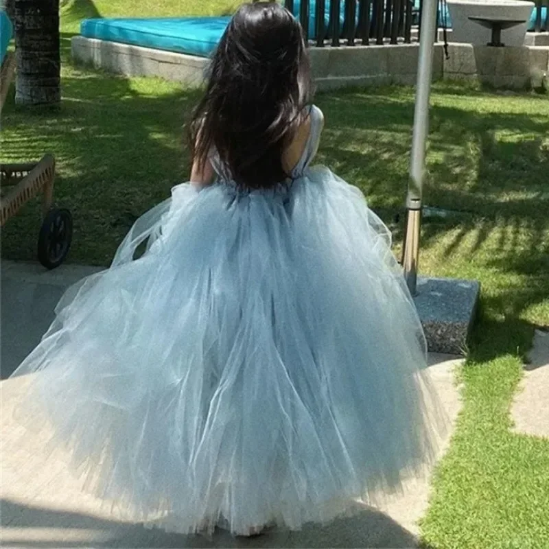 

Flower Girl Dress Fluffy Tulle Piano Performance Princess Baby Girl Wedding Birthday Party First Communion Holiday Gown