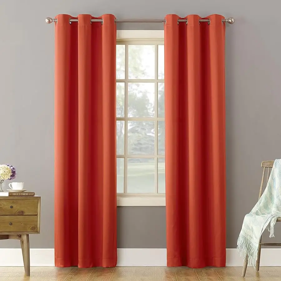 

Becca Energy Efficient Grommet Curtain Panel, 40" x 84", Tangerine