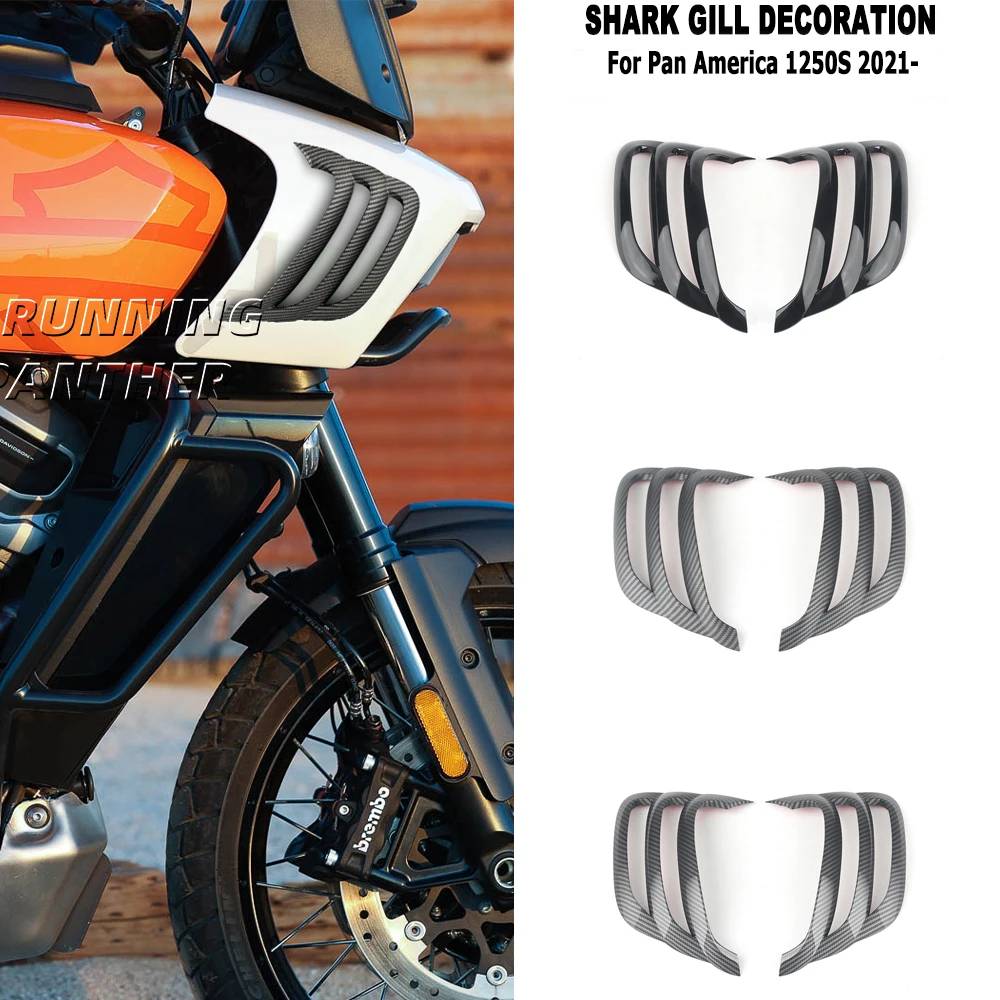 2021 2022 2023 2024 Motorcycle Accessories Black Side Shark Gills Decorative Cover Kits For PAN AMERICA 1250 S RA1250S