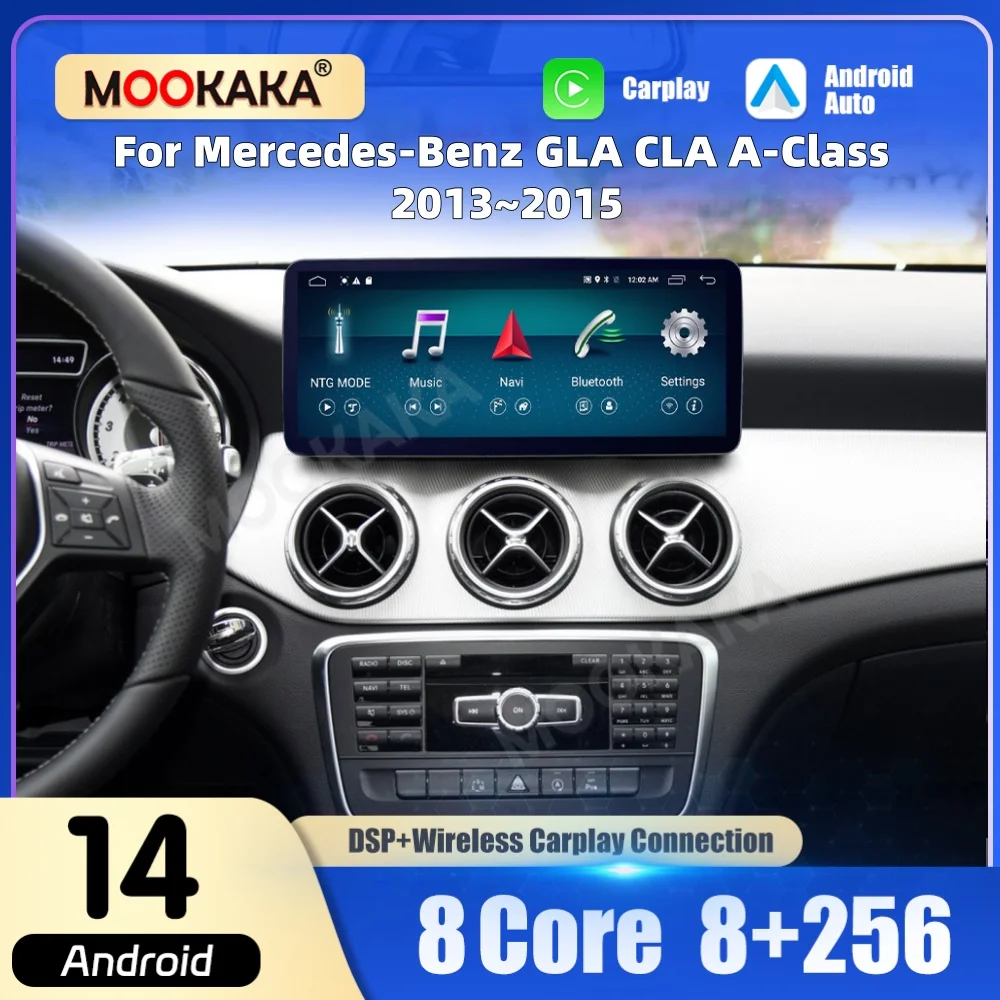 

12.3 Inch Car Radio For Mercedes-Benz A CLA GLA 2013-2015 Carplay Android Auto Multimedia Player GPS Navigation Head Unit Screen