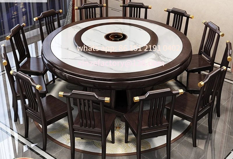 

Customizable New Chinese Solid Wood Slate Dining Table Household Disc Combination Round Dining Table Round Dining Table