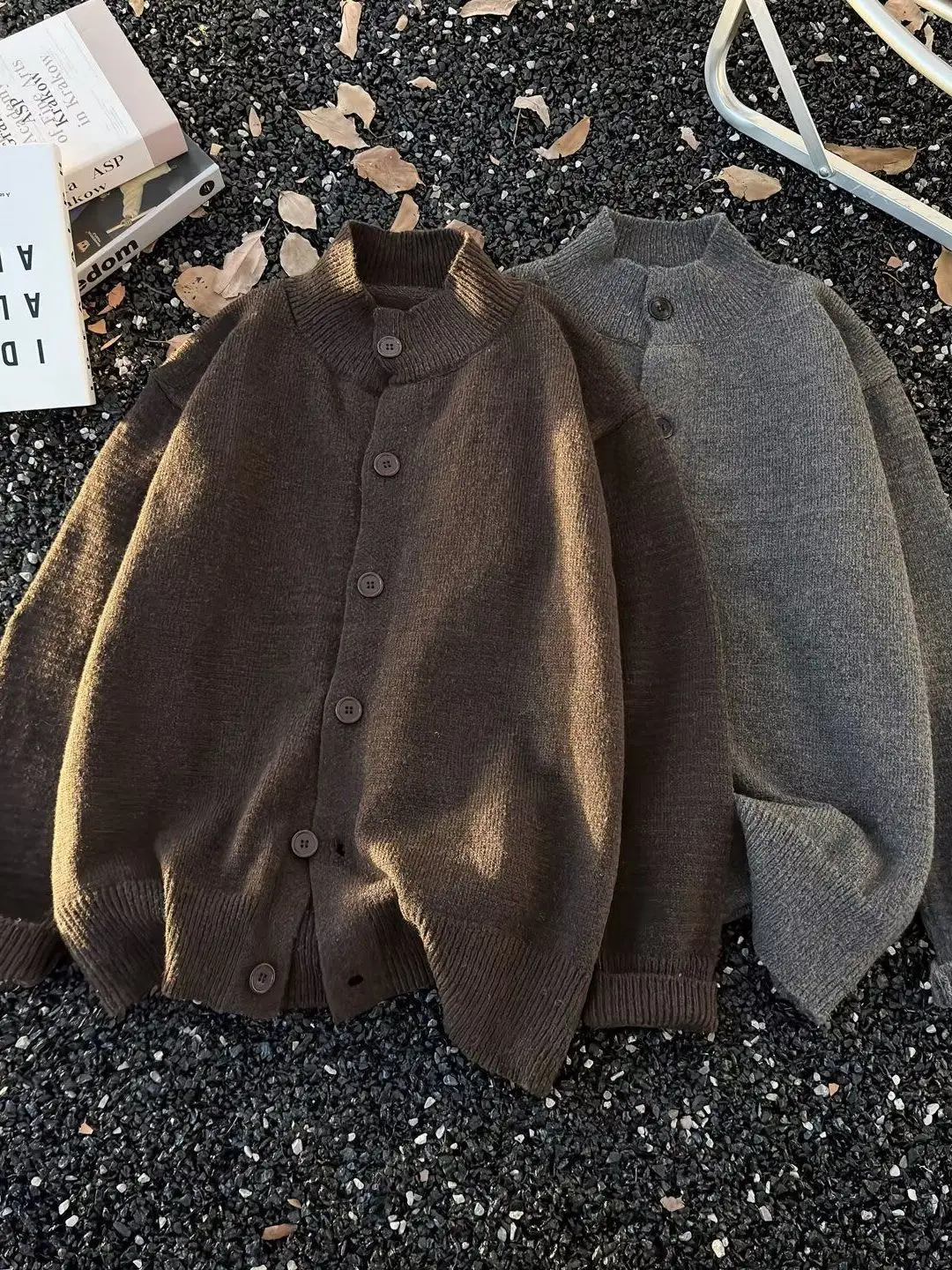 

Элитный вязаный кардиган с высоким воротником, повседневный осенне-зимний свитер-жакет для мужчин, винтажный, в стиле преппи, длинный рукав, полиэстер...