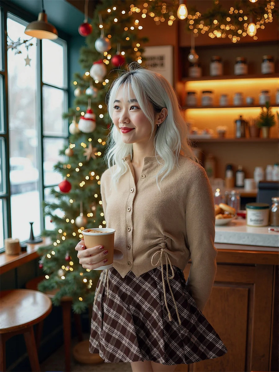 منقوشة الإمبراطورية نمط Preppy التنانير للمرأة ملابس حريمي الربيع القطن اليومية الحد الأدنى المؤنث تنفس لينة الأساسية بسيطة BF #3