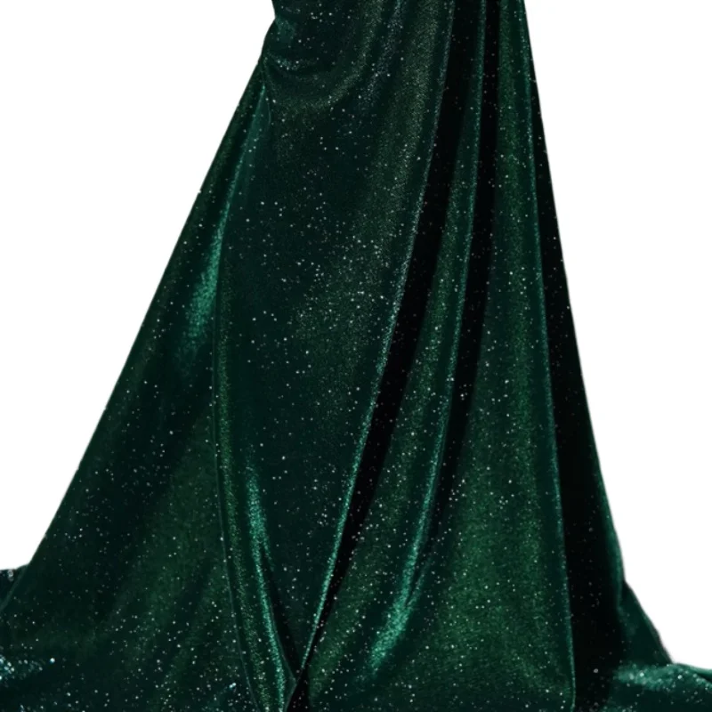 50 cm/100 cm * 140 cm Dunkelgrüne Farbe Brokat Jacquard Samt Stoff Afrikanische Nigerian Stoffe für DIY Nähen Kleid Cheongsam