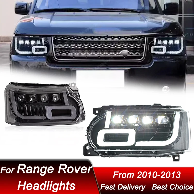 

Автомобильные фары для Land Rover Range Rover Sport 2010-2013, новые полностью светодиодные фары в сборе, обновленный комплект аксессуаров для линз проектора