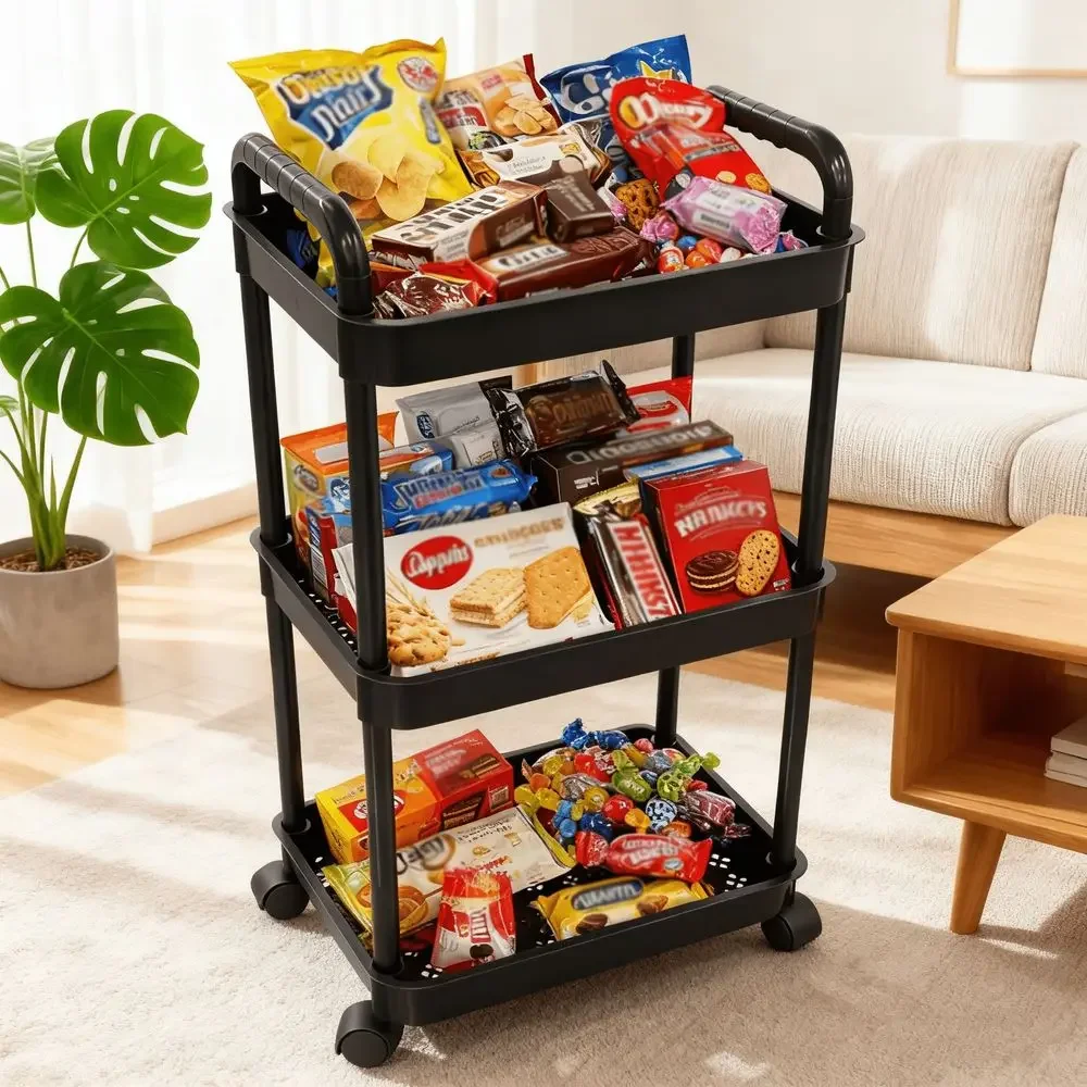 Rolling Storage Cart Storage Cart Organizer Rolling Utility Cart,Room Decor,Bathroom Decor,Mobile Shelving Unit Slide Out Stora
