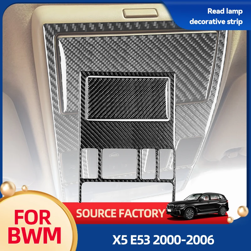 

Car Towel Hot Top Reading Lamp Light Decoration Trim For BMW X5 E53 2000 2001 2002 2003 2004 2005 2006 Carbon Fiber Car