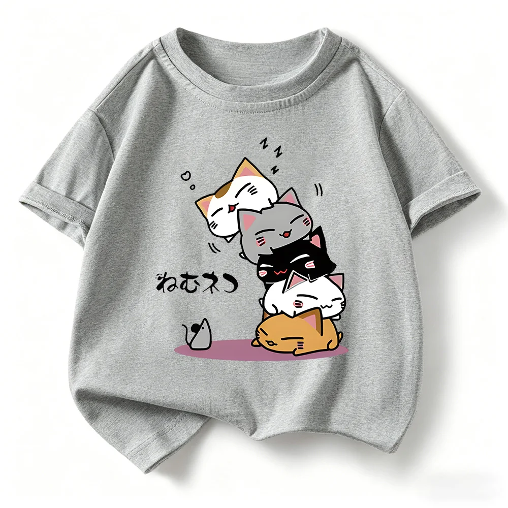 Children's T-shirt Summer Soft Skin Friendly Loose Comfortable Casual Simple and Versatile Cartoon Printed Short Sleeved Top