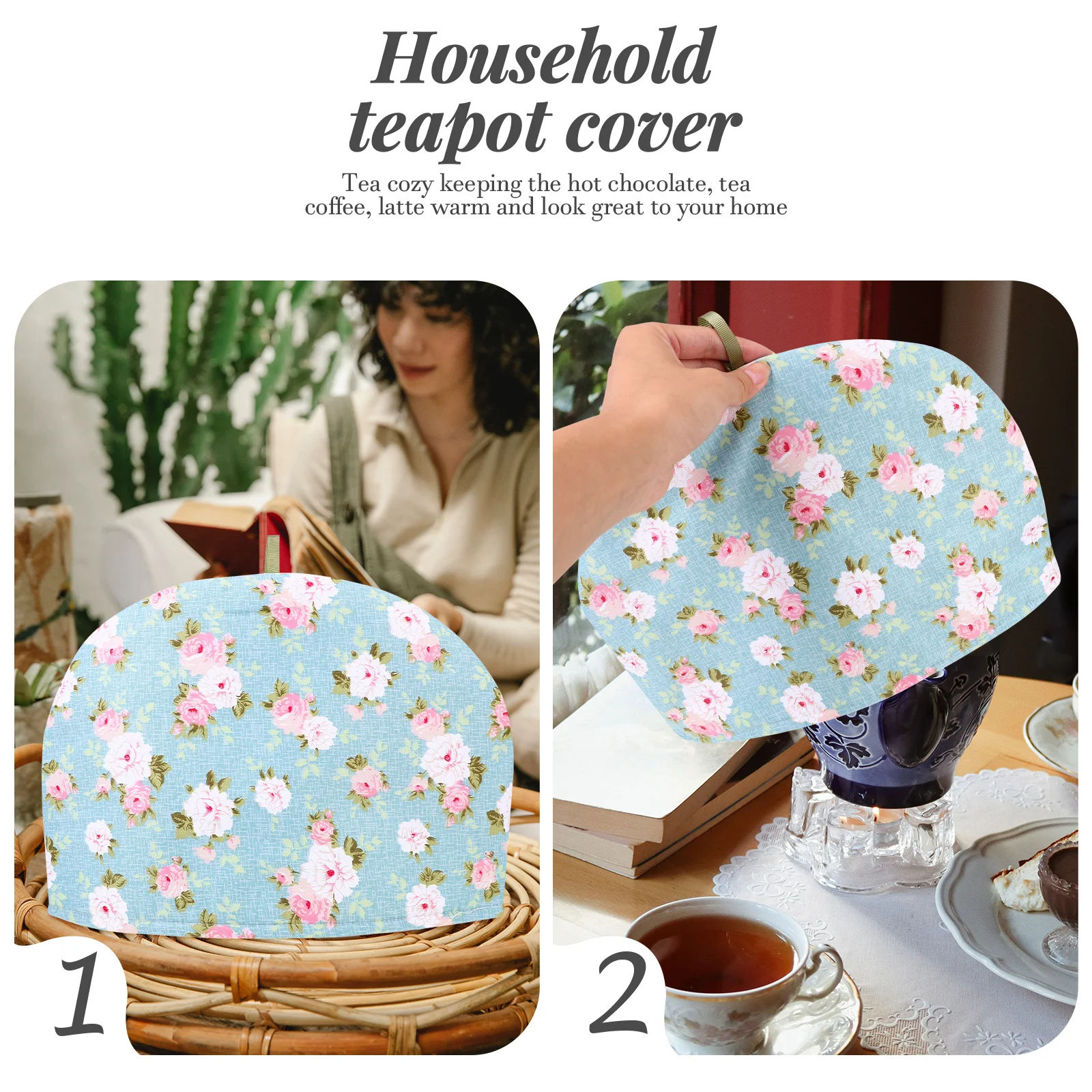 Retro Decor Teapot Insulation Cover Lor Coffee Printed Cozy Birthday Decoration for Girl