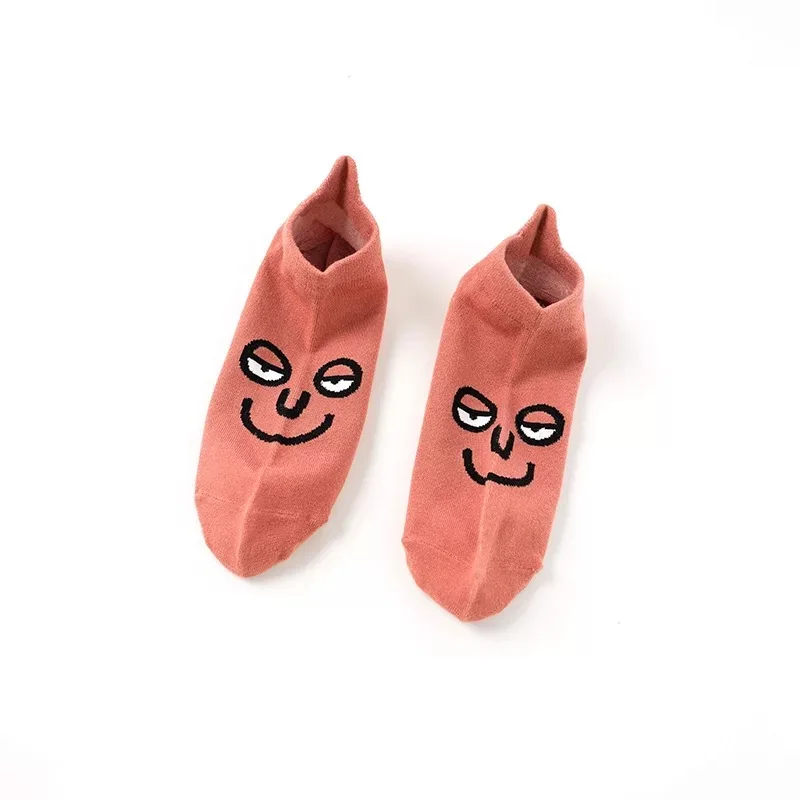 10 pairs lot pack Women men couples socks cute funny expression face cartoon Pattern Art Kawaii korean style cotton boat socks