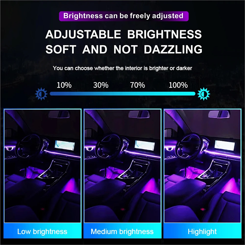 5 فولت USB WS2812 سيارة APP التحكم الإضاءة عدة المحيطة غاسل أضواء الداخلية المحيطة الاكريليك شرائط ضوء بلوتوث التحكمLED
