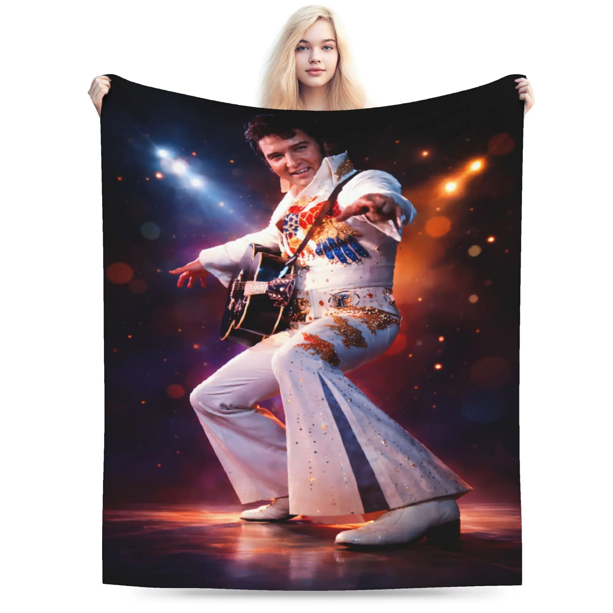 Retro The King E-Elvis Presley Blanket Quality Soft  Bedding Throws Winter Airplane Travel Couch Chair Novelty Bedspread