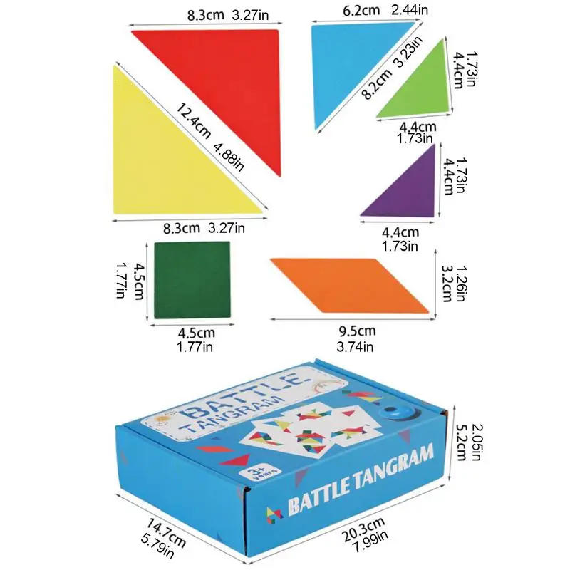 Tangram de madeira brinquedos cérebro teaser brinquedo padrão de madeira blocos conjunto engraçado geo pré-escolar aprendizagem brinquedo educacional forma quebra-cabeças