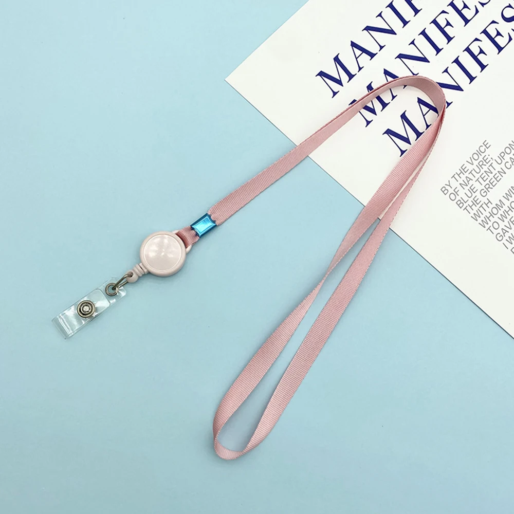 Retractable Lanyard Anti-lost Work Card Lanyards Universal Hanging Neck Straps Safety Badge Holder Rope Metal Ring Phone Lanyard