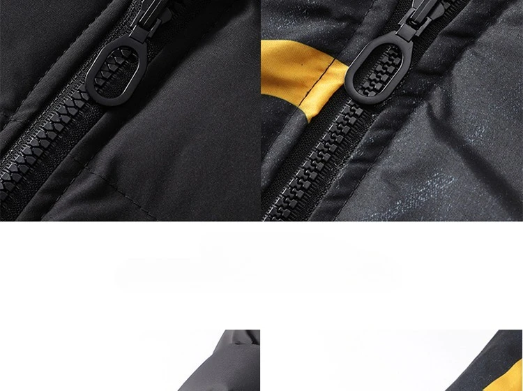 Thick Hooded Parkas Men Double-Sided Wear Men's Puffer Jacket Outdoor Winter Thickened Down Coat Letter Print Casual Parka Coats