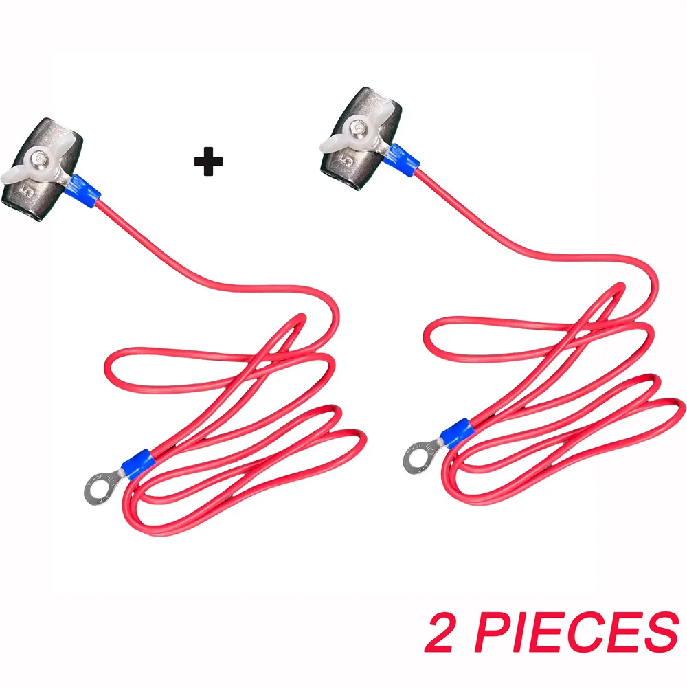 2PCS Electric Fence Energizer to Polyrope Connector Wire for Electric Fence Charger and Wire on Farm Animals Poutry Contorl Clip