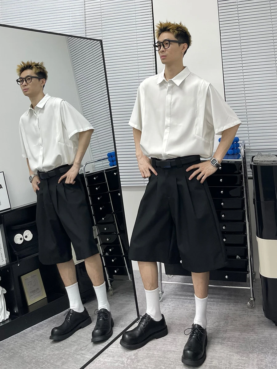 

Мужские летние свободные повседневные брюки Bla Ice Silk Suit из струящейся ткани, высококачественные, прохладные, средней длины (до колена)