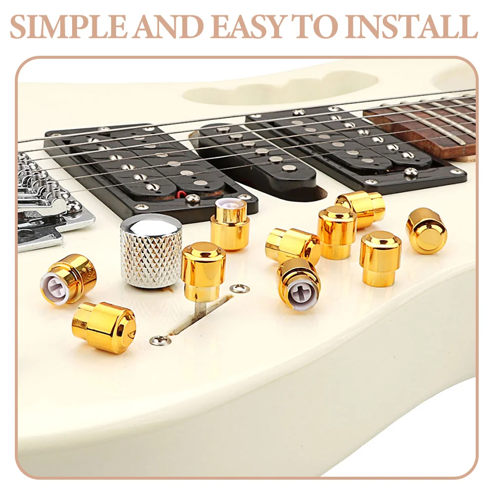 

10 Pcs The Switch Guitar Cap Tip Accessories Knob Pickup Tools Plastic Toggle Golden Electric Knobs 3 Way