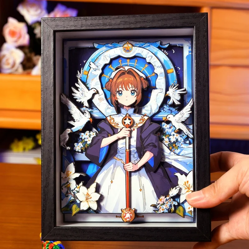 

Classic Anime Versatile Sakura 3d Stereoscopic Painting Magic Card Girl Sakura Anime Surrounding Platform Placement Handmade Gif