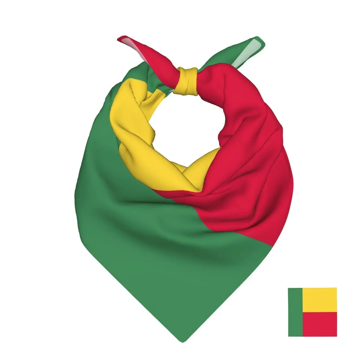 

Benin Flag Square Scarf Soft Breathable Daily Kerchief