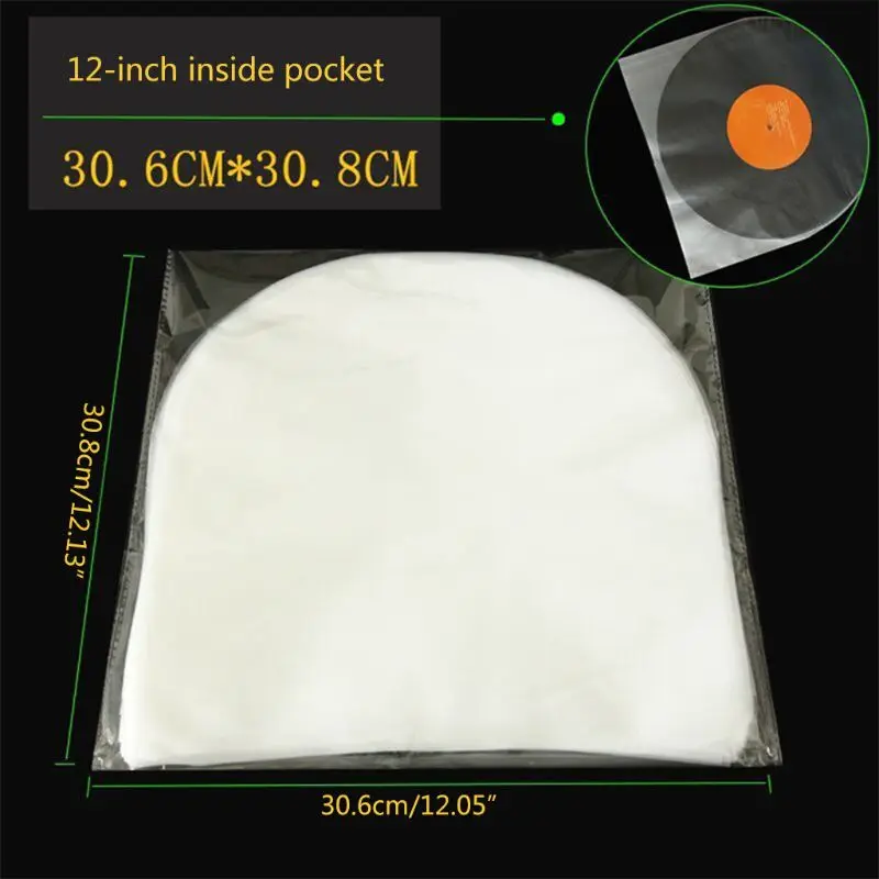 Sacs en plastique de protection de disque en vinyle LP, manchons d'enregistrement antistatiques, extérieur, intérieur, plastique, couvercle transparent, conteneur, 50 pièces, 12"