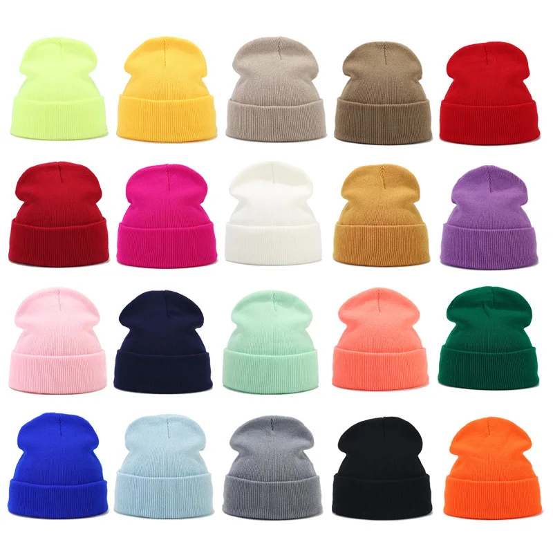 

Winter hat slouchy women's knit cuffed beanie cap fashion versatile hats eavesless caps classic trendy thick dome warm accessory