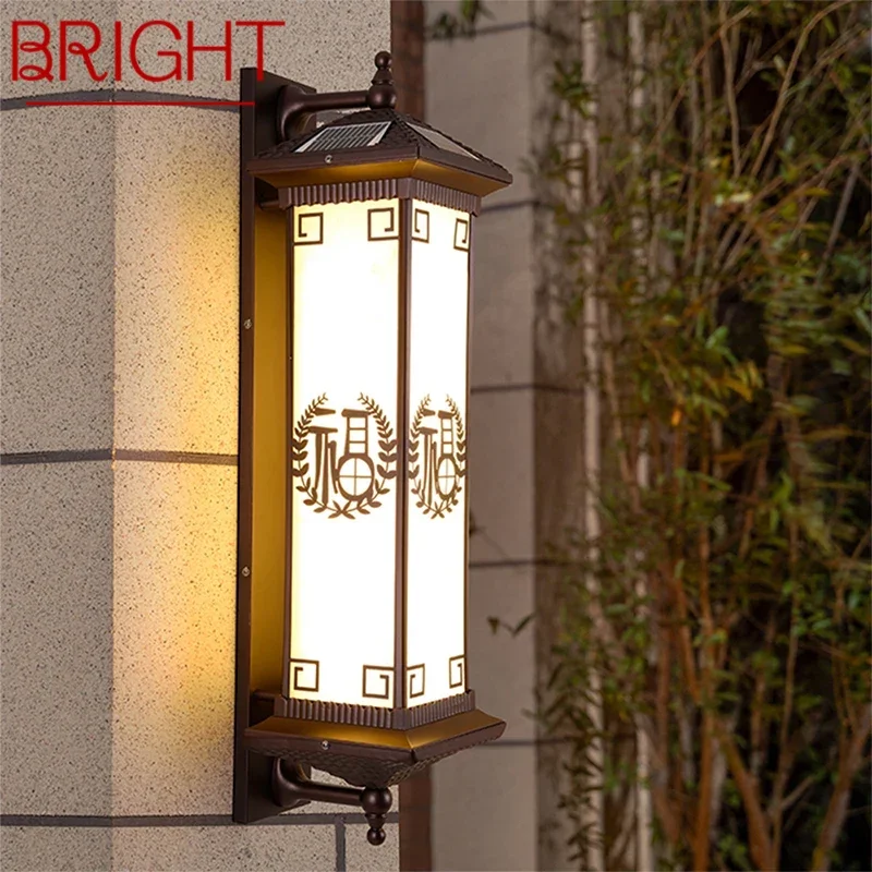 

BRIGHT Contemporary Solar Outdoor Wall Lamps Simplicity Waterproof Creative Balcony Hallway Courtyard Villa Gate Hotel