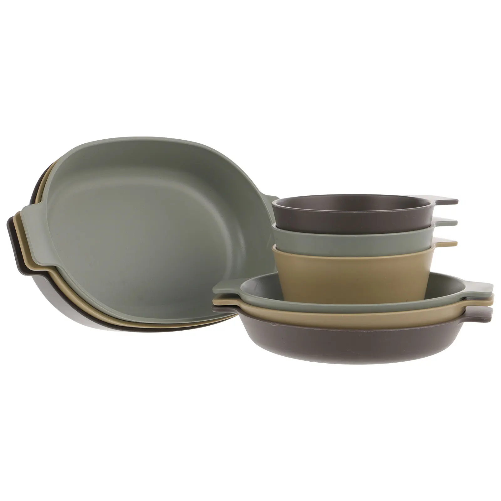 

Portable Dish Set Bowl Camping Plastic Plates Reusable Outdoor Kitchen Bowls Tableware