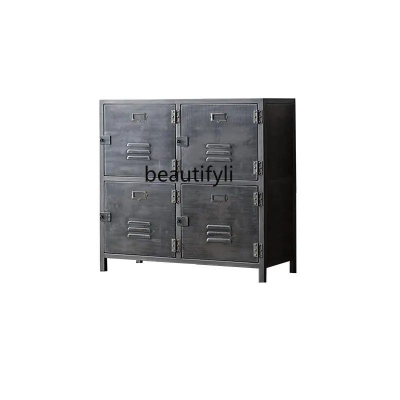 Retro American Industrial Style Storage Boycase Company Data Cabinet File Cabinet Rivet with Door furniture