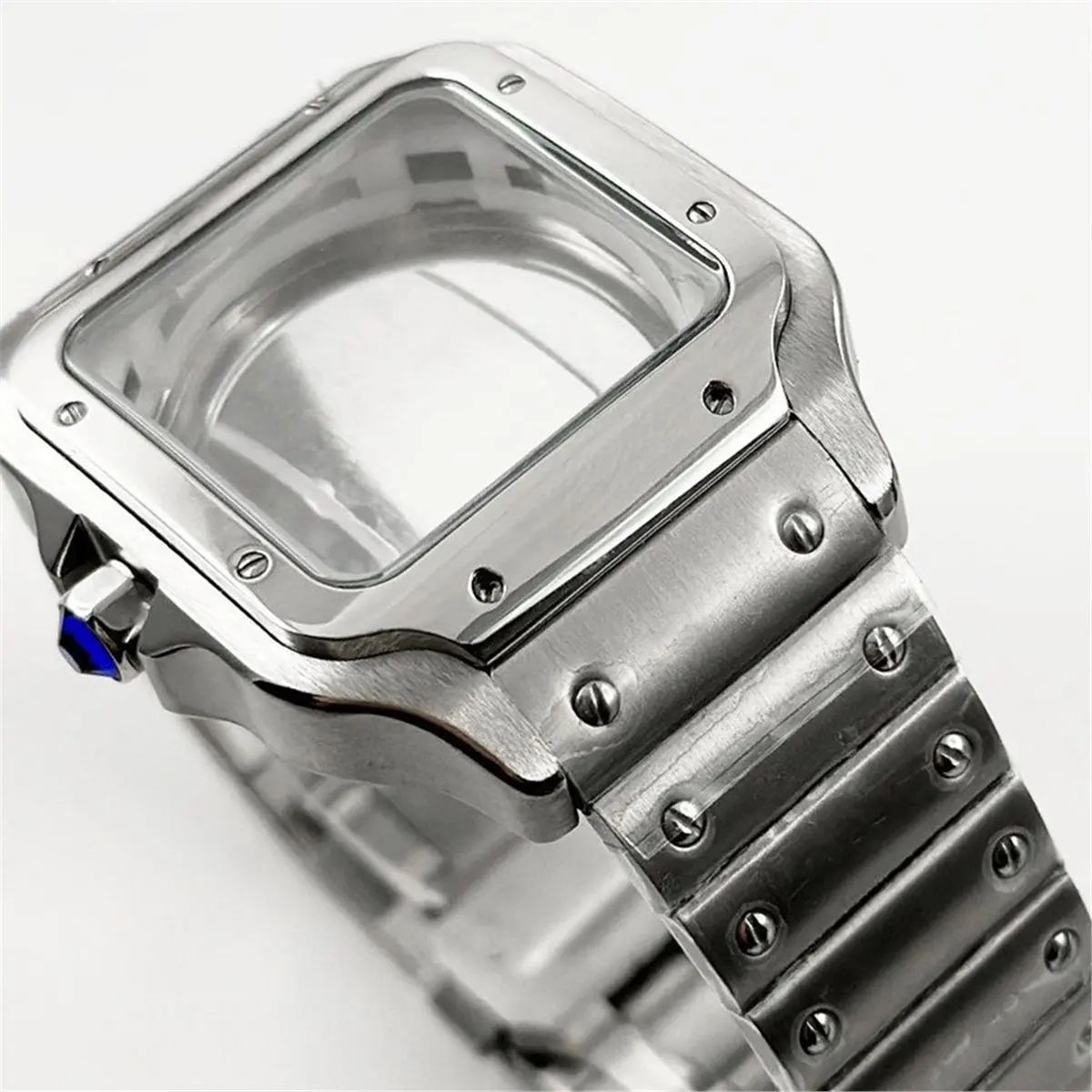 NH35 38mm Square Watch Case Stainless Steel Watch Accessories Modification Parts for NH35 4R35 NH36 4R36 Movements