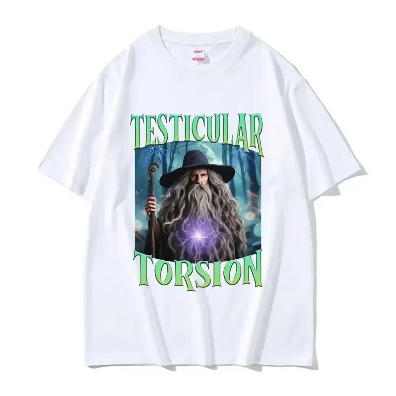 Shadow Wizard Funny T Shirt Testicular Torsion Meme Graphic Tee Shirt Men Women Retro Gothic Oversized Short Sleeve T-shirt Tops