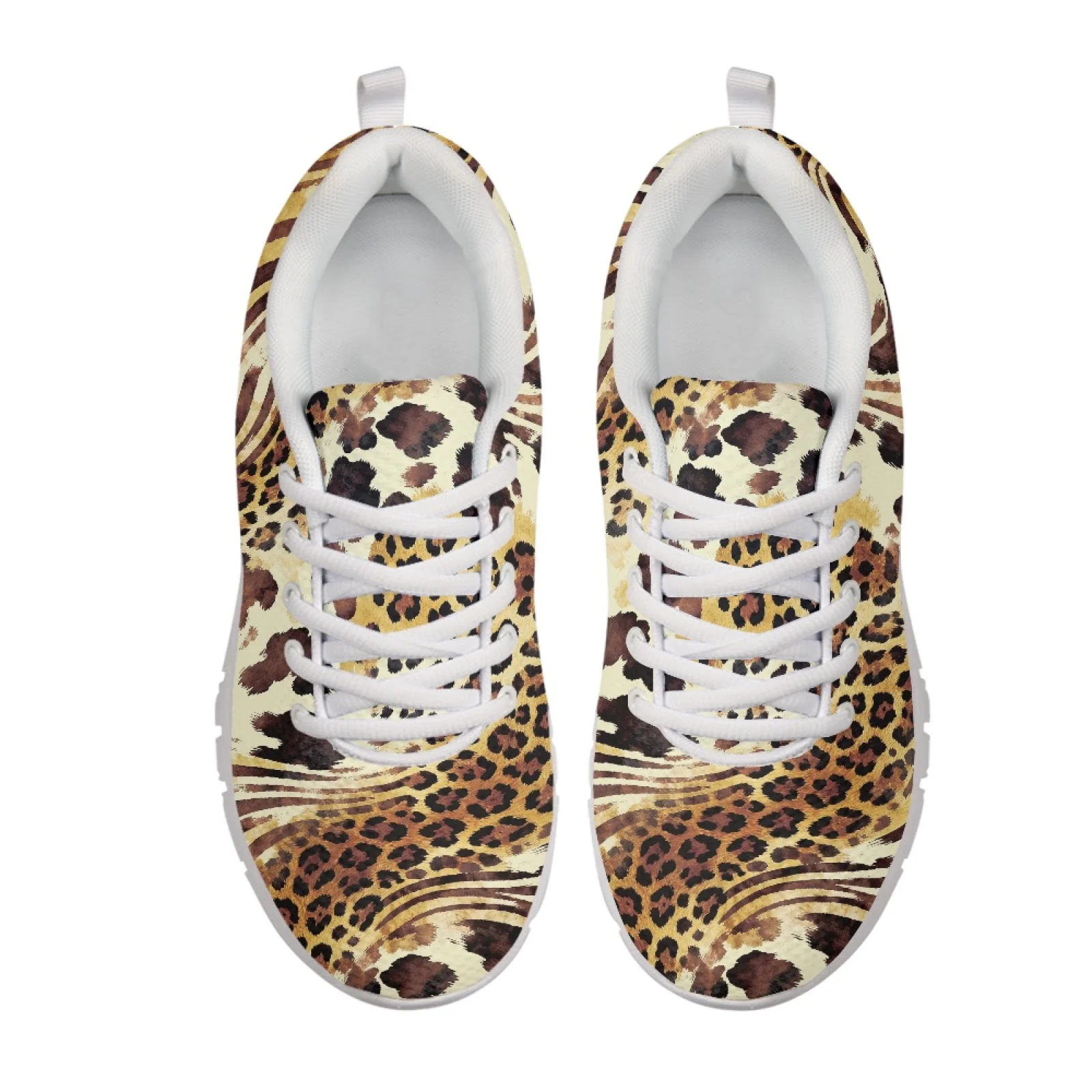 Coloranimal Leopard Print Mesh & EVA Sole Running Sneakers, Breathable Soft Athletic Trainers for Womens and Mens Fashion 2026